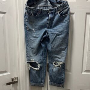 H&M High Rise Women Jeans - Distressed Blue